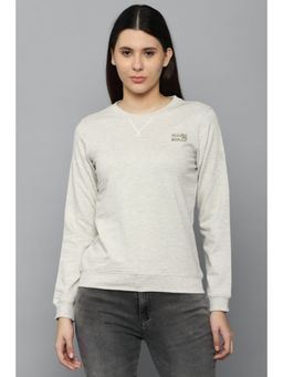 Allen Solly - Women Grey Textured Round Neck Sweatshirt