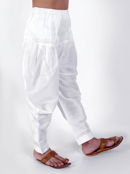 BownBee - White Solid Ethnic Dhoti