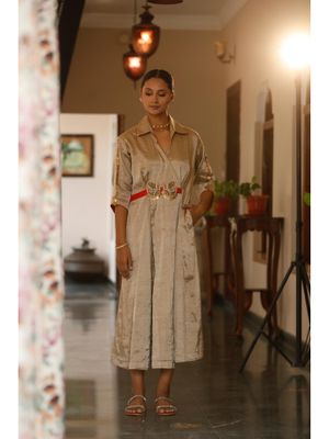 Buy EEDA Parv Beige Midi Dress (S) Online