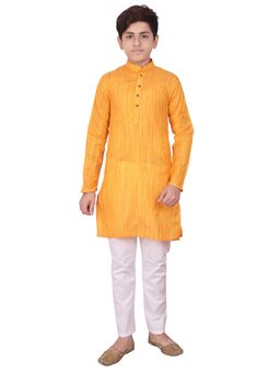 Pro Ethic Style Developer - Boys Orange Cotton Kurta Pyjama