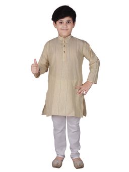 Pro Ethic Style Developer - Boys Beige Cotton Kurta Pyjama