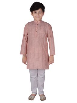 Pro Ethic Style Developer - Boys Peach Cotton Kurta Pyjama