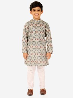 Pro Ethic Style Developer - Boys Blue Cotton Kurta Pyjama