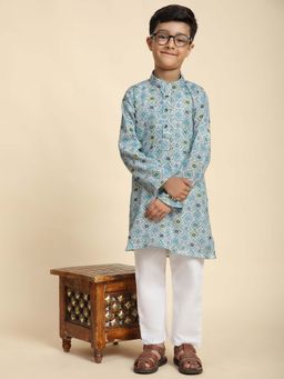 Pro Ethic Style Developer - Boys Green Cotton Kurta Pyjama