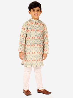 Pro Ethic Style Developer - Boys Green Cotton Kurta Pyjama