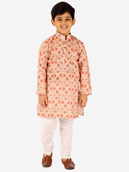 Pro Ethic Style Developer - Boys Orange Cotton Kurta Pyjama