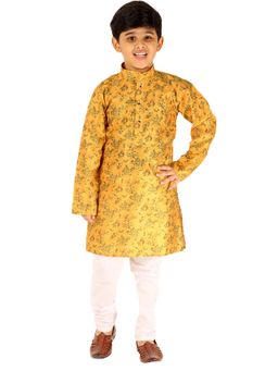 Pro Ethic Style Developer - Boys Yellow Silk Kurta Pyjama