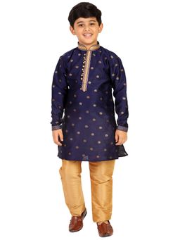 Pro Ethic Style Developer - Boys Blue Silk Kurta Pyjama