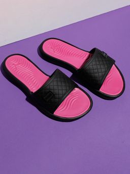 Puma - Quilt Womens Black Pink Sliders