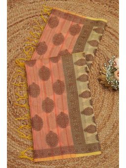 Soch - Women Peach Chanderi Woven Dupatta