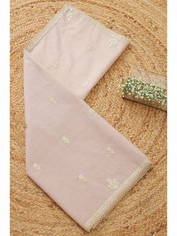Soch - Women Pink Poly Silk Embroidered Dupatta