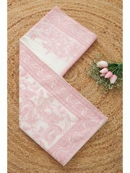 Soch - Women Peach Poly Silk Embroidered Dupatta