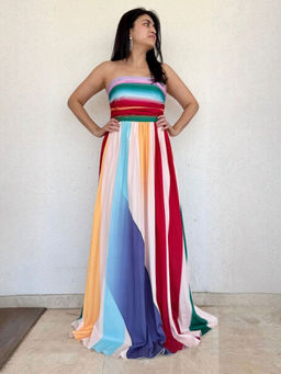 FancyPants - Multi- Color Tube Neck Chara Maxi Dress
