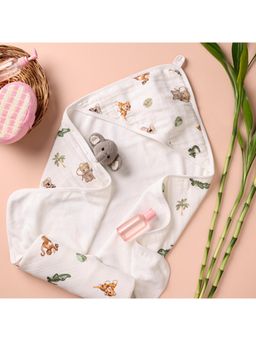 Cugo - Bamboo Cotton Hooded Towel - Animal Kingdom