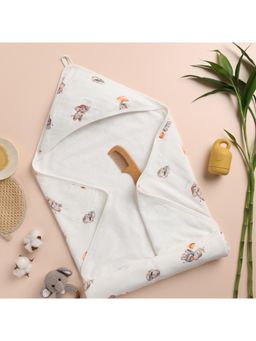 Cugo - Bamboo Cotton Hooded Towel - Royal Little Elephant