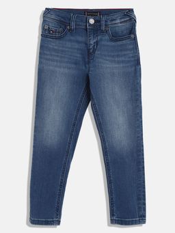 Tommy Hilfiger - Boys Mid-Wash Slim Fit Mid Rise Jeans Blue