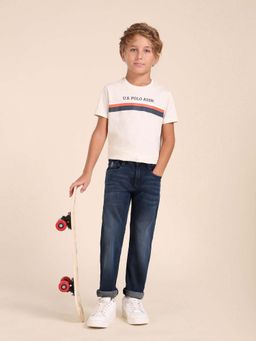 U.S. POLO ASSN. - Kids Boys Whiskered Relaxed Fit Jeans Blue