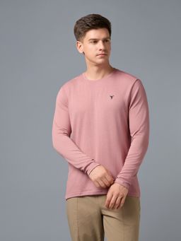 Technosport - Men Pink Casual Pink Round Neck T-Shirt