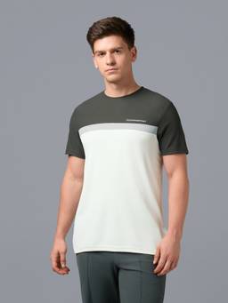 Technosport - Men Off White Casual Off White Round Neck T-Shirt