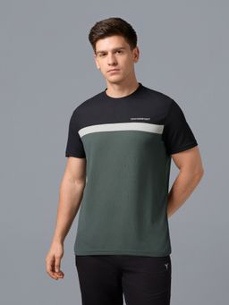 Technosport - Men Green Casual Green Round Neck T-Shirt
