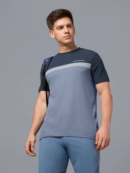 Technosport - Men Blue Casual Blue Round Neck T-Shirt