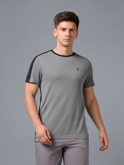 Technosport - Men Grey Casual Grey Round Neck T-Shirt