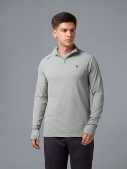 Technosport - Men Grey Casual Grey High Neck T-Shirt
