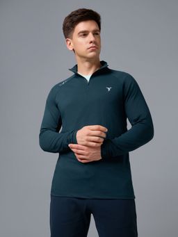 Technosport - Men Green Casual Green High Neck T-Shirt