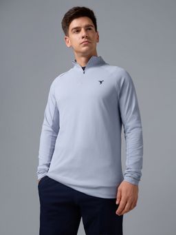 Technosport - Men Blue Casual Blue High Neck T-Shirt