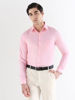 Subtract - Men Pink Slim Fit Cotton Rich Solid Formal Shirt