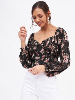 Kibo - Black Polyester Top For Women