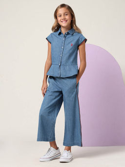 U.S. POLO ASSN. - Girls Denim Solid Co-Ord
