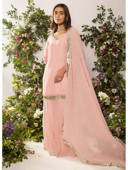 Alaya by Stage3 - Astoria Pastel Pink Mukaish Work Dupatta