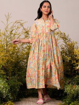 Libas - Women Multi-Color Floral Midi Dress