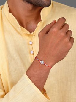 GIVA - 925 Silver Surya Rakhi with Roli Chawal