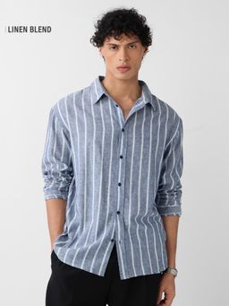 The Souled Store - Originals Cotton Linen Stripes Nautical Men Shirt