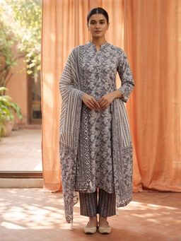 MAAND - Womens Pure Cotton Straight Kurta And Pant With Dupatta