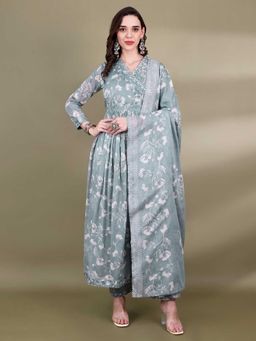 CHETI - Women Voile Printed Angrakha and Pant with Dupatta