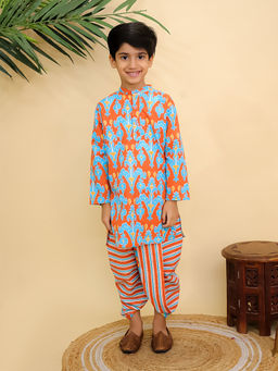 The Mom Store - Multi-Color Printed Regular Kurta and Dhoti (Set of 2)
