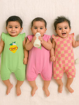 Somersault - Very Zesty Printed Cotton Romper (Pack of 3)