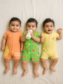 Somersault - Freshly Squeezed Printed Cotton Romper (Pack of 3)