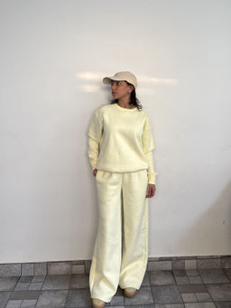 Obleka - Butter Yellow Crewneck Cotton Co-Ord Set