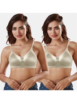 Sonari - Banana Womens Non Padded Moulded Fancy Bra - Silver (Pack of 2)