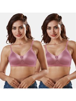 Sonari - Banana Womens Non Padded Moulded Fancy Bra - Purple (Pack of 2)