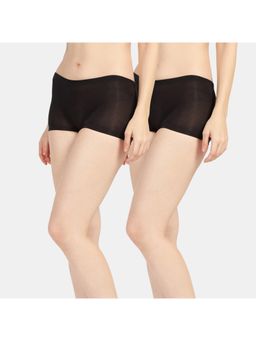 Sonari - Bree Womens Cotton Spandex Boyshorts Panties - Black (Pack of 2)