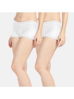 Sonari - Bree Womens Cotton Spandex Boyshorts Panties - White (Pack of 2)