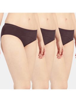 Sonari - Sara Period Panties Menstrual Heavy Flow Underwear Leakproof Hipster - Brown (Pack of 3)