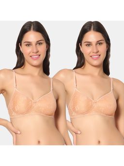Sonari - Scotch Womens Padded Net Bra - Beige (Pack of 2)