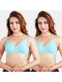 Sonari - Silver Womens Non-Padded T-Shirt Bra - Blue (Pack of 2)