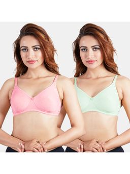 Sonari - Silver Womens Non-Padded T-Shirt Bra - Multi-Color (Pack of 2)